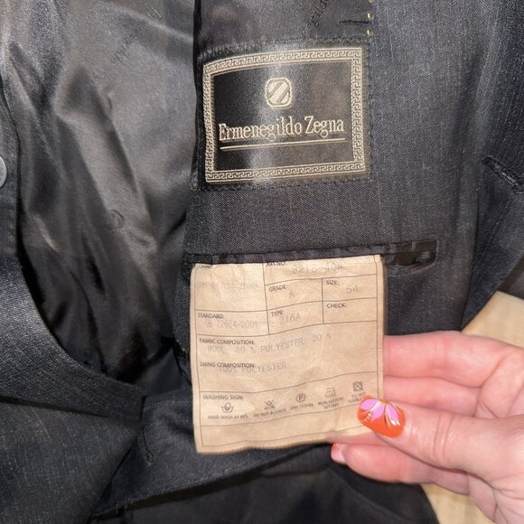 Ermenegildo Zegna Blazer Jacket Men's 54 Black Wool Polyester Made in Italy - Picture 4 of 8